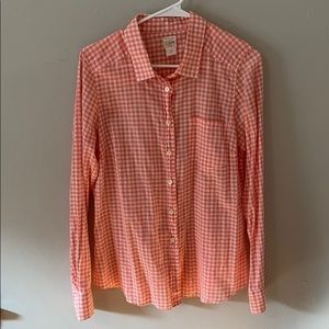 J. Crew Peach and white button up